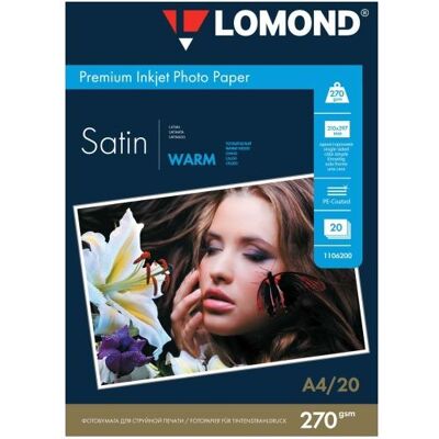 Lomond Premium Photo Paper Satin 270 g/m2 A4, 20 sheets, Warm (270 g/m², A4, 20 pcs), Papier photo, Blanc Lomond Premium Photo Paper Satin 270 g/m2 A4, 20 sheets, Warm (270 g/m², A4, 20 pcs), Papier photo, Blanc