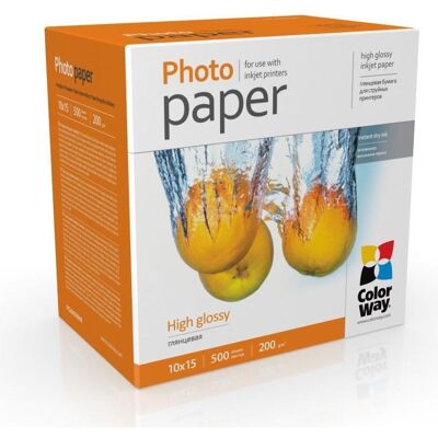 Colorway Office supplies High Glossy Photo Paper, 200g/m, 10x15, 500pcs. (200 g/m², 10x15), Papier photo Colorway Office supplies High Glossy Photo Paper, 200g/m, 10x15, 500pcs. (200 g/m², 10x15), Papier photo