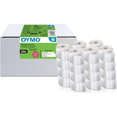 DYMO - LabelWriter 19x51mm - Blanc - 24 rouleaux - Label DYMO - LabelWriter 19x51mm - Blanc - 24 rouleaux - Label