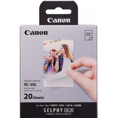 Canon XC-20L (90 g/m², 5,5 x 8,5 cm, 20 pcs), Papier photo, Multicolore, Blanc Canon XC-20L (90 g/m², 5,5 x 8,5 cm, 20 pcs), Papier photo, Multicolore, Blanc