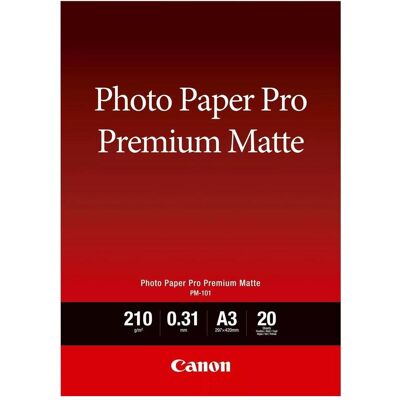Canon PM-101 Pro Premium Mat (210 g/m², A3, 20 pcs), Papier photo, Blanc Canon PM-101 Pro Premium Mat (210 g/m², A3, 20 pcs), Papier photo, Blanc