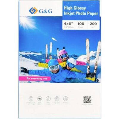 G&G Fotopapier 100 Blatt 4 x 6 Zoll / 10,2 x 15,5 cm hochglänzend 200g/m² - die (200 g/m², 10 x 15 cm, 100 pcs), Papier photo G&G Fotopapier 100 Blatt 4 x 6 Zoll / 10,2 x 15,5 cm hochglänzend 200g/m² - die (200 g/m², 10 x 15 cm, 100 pcs), Papier photo