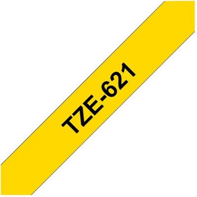 Brother Ruban d'étiquetage, Tze-621 (0.90 cm, Jaune) Brother Ruban d'étiquetage, Tze-621 (0.90 cm, Jaune)