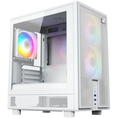 xyz Boitier Mini Tour Micro ATX Atom RGB avec panneau vitré (Blanc) (mATX, Mini-ITX), Boîtier PC, Blanc xyz Boitier Mini Tour Micro ATX Atom RGB avec panneau vitré (Blanc) (mATX, Mini-ITX), Boîtier PC, Blanc