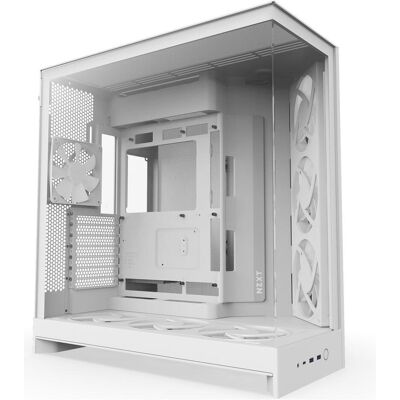NZXT H9 Flow RGB+ (ATX, E-ATX, mATX, Mini-ITX), Boîtier PC, Blanc NZXT H9 Flow RGB+ (ATX, E-ATX, mATX, Mini-ITX), Boîtier PC, Blanc