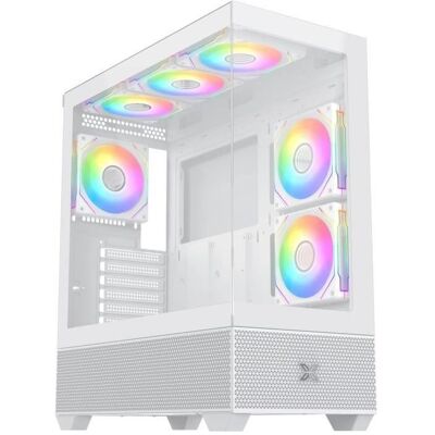Xigmatek Boitier Moyen Tour ATX Alphard RGB avec panneaux vitrés (Blanc) (ATX, E-ATX), Boîtier PC, Blanc Xigmatek Boitier Moyen Tour ATX Alphard RGB avec panneaux vitrés (Blanc) (ATX, E-ATX), Boîtier PC, Blanc