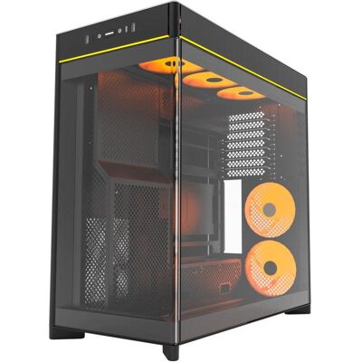 Montech HS02 PRO, ATX Mid-Tower PC-Gehäuse, Gaming-PC, High-Airflow, reversibles Layout, stabile geb (ATX, mATX, Mini-ITX), Boîtier PC, Noir Montech HS02 PRO, ATX Mid-Tower PC-Gehäuse, Gaming-PC, High-Airflow, reversibles Layout, stabile geb (ATX, mATX, Mini-ITX), Boîtier PC, Noir