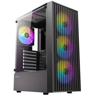 Antec Boitier Moyen Tour Atx Ax27 Elite RGB Avec Panneau Vitré (Noir) (ATX, ITX, mATX), Boîtier PC, Noir Antec Boitier Moyen Tour Atx Ax27 Elite RGB Avec Panneau Vitré (Noir) (ATX, ITX, mATX), Boîtier PC, Noir