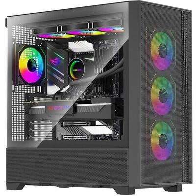 Xilence Flux X916.ARGB (schwarz, Tempered Glass) (ATX, mATX, Mini-ITX), Boîtier PC, Noir Xilence Flux X916.ARGB (schwarz, Tempered Glass) (ATX, mATX, Mini-ITX), Boîtier PC, Noir