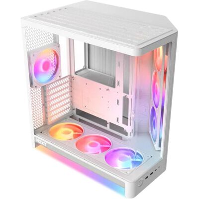 NZXT H6 RGB+ 2026 Mid-Tower Airflow Gaming Gehäuse Weiss Glasfenster (ATX), Boîtier PC, Blanc NZXT H6 RGB+ 2026 Mid-Tower Airflow Gaming Gehäuse Weiss Glasfenster (ATX), Boîtier PC, Blanc