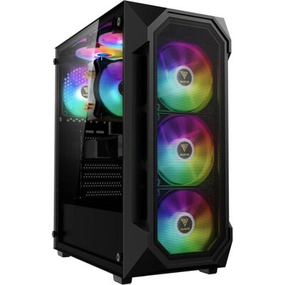 Gamdias Boitier Moyen Tour ATX Aura GC1 Elite RGB avec panneau vitré (Noir) (ATX), Boîtier PC, Noir Gamdias Boitier Moyen Tour ATX Aura GC1 Elite RGB avec panneau vitré (Noir) (ATX), Boîtier PC, Noir