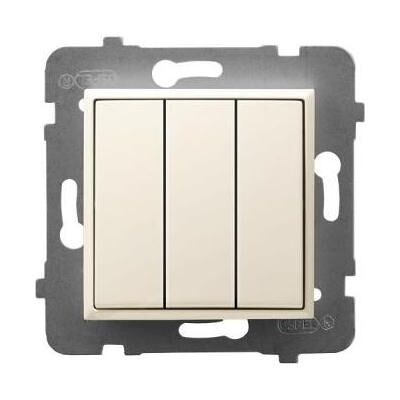 Ospel ARIA Łącznik potrójny ecru ŁP-13U/m/27, Bouton + interrupteur, Blanc Ospel ARIA Łącznik potrójny ecru ŁP-13U/m/27, Bouton + interrupteur, Blanc