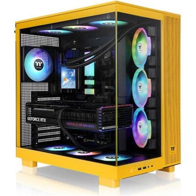 Thermaltake View 380 XL TG ARGB (ATX, mATX, Mini-ITX), Boîtier PC, Jaune, Transparent Thermaltake View 380 XL TG ARGB (ATX, mATX, Mini-ITX), Boîtier PC, Jaune, Transparent