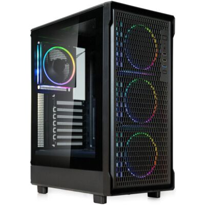Kolink Boîtier PC AM2 ARGB, tour midi, ATX, verre trempé - avec 4 ventilateurs de 120 mm, noir (ATX), Boîtier PC, Noir Kolink Boîtier PC AM2 ARGB, tour midi, ATX, verre trempé - avec 4 ventilateurs de 120 mm, noir (ATX), Boîtier PC, Noir