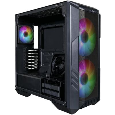 Cooler Master HAF 500, tour midi, ARGB, verre trempé (ATX, E-ATX, mATX, Mini-ITX), Boîtier PC, Noir Cooler Master HAF 500, tour midi, ARGB, verre trempé (ATX, E-ATX, mATX, Mini-ITX), Boîtier PC, Noir