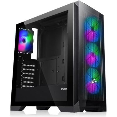 Evolveo Ptero Q2G, ATX, 4x ARGB, Vorderseite + Seite (ATX), Boîtier PC, Noir Evolveo Ptero Q2G, ATX, 4x ARGB, Vorderseite + Seite (ATX), Boîtier PC, Noir