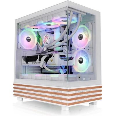 Thermaltake View 270 Plus WS ARGB (weiss/holz, Tempered Glass x 2, Holz-Struktur) (ATX, mATX, Mini-ITX), Boîtier PC, Blanc Thermaltake View 270 Plus WS ARGB (weiss/holz, Tempered Glass x 2, Holz-Struktur) (ATX, mATX, Mini-ITX), Boîtier PC, Blanc