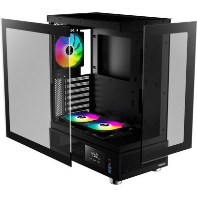 Gamdias Boitier Moyen Tour ATX Atlas E1 RGB avec panneaux vitrés (Noir) (ATX, mATX, Mini-ITX), Boîtier PC, Noir Gamdias Boitier Moyen Tour ATX Atlas E1 RGB avec panneaux vitrés (Noir) (ATX, mATX, Mini-ITX), Boîtier PC, Noir