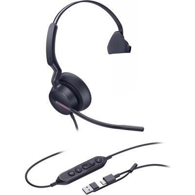 Yealink Casque Uh46 Mono USB-C/A (Filaire, USB-A, USB-C), Casque micro de bureau, Noir Yealink Casque Uh46 Mono USB-C/A (Filaire, USB-A, USB-C), Casque micro de bureau, Noir