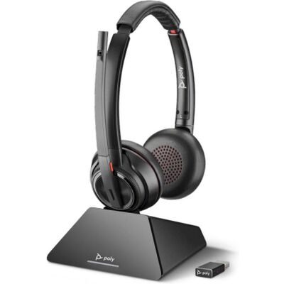 HP Poly Savi 8220 UC Duo (Sans fil, USB-A), Casque micro de bureau, Noir HP Poly Savi 8220 UC Duo (Sans fil, USB-A), Casque micro de bureau, Noir