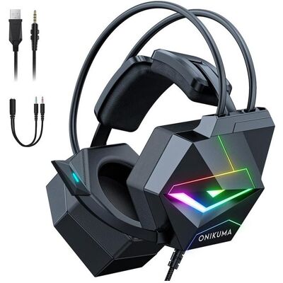 Onikuma X20 gaming headphones (black) (Filaire), Casque gaming, Noir Onikuma X20 gaming headphones (black) (Filaire), Casque gaming, Noir