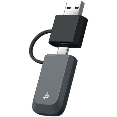 TP-Link Archer TBE400U BE6500 Tri-Band Wi-Fi 7 Mini Wireless USB Adapter (USB 3.0, USB-C), Adaptateur réseau, Noir TP-Link Archer TBE400U BE6500 Tri-Band Wi-Fi 7 Mini Wireless USB Adapter (USB 3.0, USB-C), Adaptateur réseau, Noir