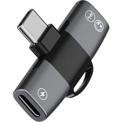 PowerGuard 2-in-1 USB-C Headphone Splitter & Charge + Sync (Adaptateur angulaire), Adaptateur audio, Gris PowerGuard 2-in-1 USB-C Headphone Splitter & Charge + Sync (Adaptateur angulaire), Adaptateur audio, Gris