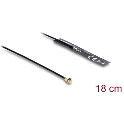 Delock WiFi 2,4 GHz Antenne I-PEX Inc., MHF I Stecker 3,4 dBi omnidirektional mit Anschlusskabel 1.13 18 (WiFi), Antenne réseau Delock WiFi 2,4 GHz Antenne I-PEX Inc., MHF I Stecker 3,4 dBi omnidirektional mit Anschlusskabel 1.13 18 (WiFi), Antenne réseau