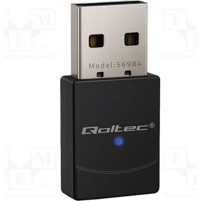 Qoltec Bezprzewodowy Ultra szybki mini adapter WiFi 6 Standard AX Bluetooth 5.4 USB 900Mbps (USB), Adaptateur réseau, Noir Qoltec Bezprzewodowy Ultra szybki mini adapter WiFi 6 Standard AX Bluetooth 5.4 USB 900Mbps (USB), Adaptateur réseau, Noir