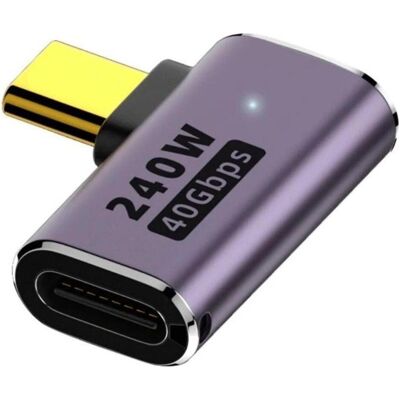 PowerGuard USB-C 90-degree Angle Adapter USB4 40 Gbit/s 240W (USB-C, USB-C), Adaptateur USB, Gris PowerGuard USB-C 90-degree Angle Adapter USB4 40 Gbit/s 240W (USB-C, USB-C), Adaptateur USB, Gris