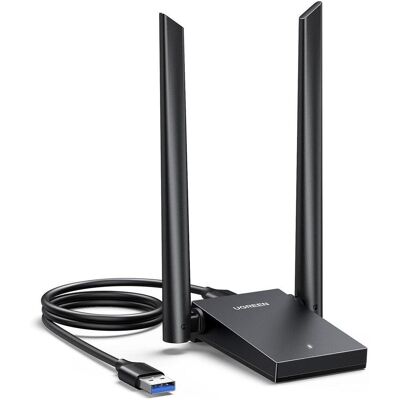 Ugreen AX1800 Dual-Band Wireless Adapter Wi-Fi 6 (USB), Adaptateur réseau, Noir Ugreen AX1800 Dual-Band Wireless Adapter Wi-Fi 6 (USB), Adaptateur réseau, Noir
