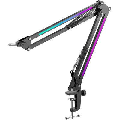 Fifine BM38 RGB Boom Mikrofonarm, Pied de microphone, Noir Fifine BM38 RGB Boom Mikrofonarm, Pied de microphone, Noir