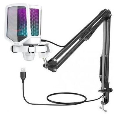 Fifine Technology AmpliGame A6T RGB Baltas (Baltas) Kondensatorinis Mikrofonas (Condensateurs), Microphone Fifine Technology AmpliGame A6T RGB Baltas (Baltas) Kondensatorinis Mikrofonas (Condensateurs), Microphone
