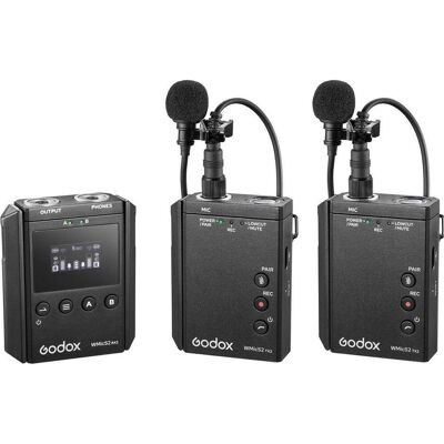 Godox WMicS2 Kit 2 Système de microphone sans fil UHF, Microphone Godox WMicS2 Kit 2 Système de microphone sans fil UHF, Microphone