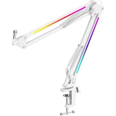 Fifine Support articulé AmpliGame BM38 RGB, blanc, Pied de microphone, Blanc Fifine Support articulé AmpliGame BM38 RGB, blanc, Pied de microphone, Blanc