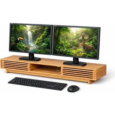 Relaxdays support écran, Réhausseur pour moniteur, Marron Relaxdays support écran, Réhausseur pour moniteur, Marron