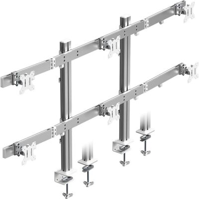 Icy Box Support Diamond 666 – 6 écrans jusqu'à 32 pouces et 8 kg, VESA (Tables, 32", 8 kg), Support de moniteur, Argent Icy Box Support Diamond 666 – 6 écrans jusqu'à 32 pouces et 8 kg, VESA (Tables, 32", 8 kg), Support de moniteur, Argent