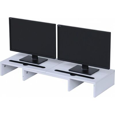 Relaxdays Support d'écran, Réhausseur pour moniteur, Blanc Relaxdays Support d'écran, Réhausseur pour moniteur, Blanc