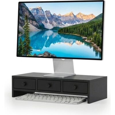 Relaxdays Rehausse écran, Réhausseur pour moniteur, Noir Relaxdays Rehausse écran, Réhausseur pour moniteur, Noir