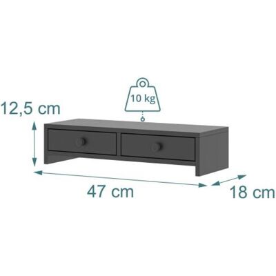 Relaxdays Rehausse écran, Réhausseur pour moniteur, Noir Relaxdays Rehausse écran, Réhausseur pour moniteur, Noir