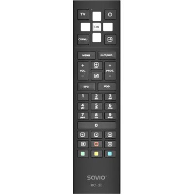 Savio RC-21 Fernbedienung Drucktasten (Télécommande spécifique à l’appareil, Infrarouge), Télécommande, Noir Savio RC-21 Fernbedienung Drucktasten (Télécommande spécifique à l’appareil, Infrarouge), Télécommande, Noir