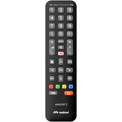Meliconi 808061 EASYTEL 2 (Télécommande universelle, Infrarouge), Télécommande, Noir Meliconi 808061 EASYTEL 2 (Télécommande universelle, Infrarouge), Télécommande, Noir