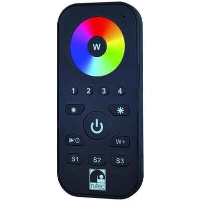 Rutec Émetteur radio portable 4 canaux RGB+W 80479 avec roue chromatique (pour contrôleur 80462) (Fréquence radio (RF)), Télécommande Rutec Émetteur radio portable 4 canaux RGB+W 80479 avec roue chromatique (pour contrôleur 80462) (Fréquence radio (RF)), Télécommande