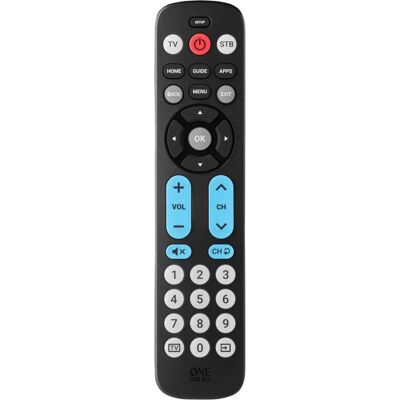 One for All Big Buttom Remote Télécommande universelle URC 6821 (Infrarouge), Télécommande, Noir One for All Big Buttom Remote Télécommande universelle URC 6821 (Infrarouge), Télécommande, Noir