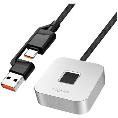 LogiLink Lecteur d'empreintes digitales USB-A/C, MOH, Windows (10/11, 32 et 64 bits), métal, noir/argent (USB-C), Lecteur de carte mémoire, Noir, Argent LogiLink Lecteur d'empreintes digitales USB-A/C, MOH, Windows (10/11, 32 et 64 bits), métal, noir/argent (USB-C), Lecteur de carte mémoire, Noir, Argent
