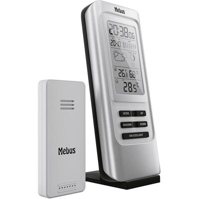 Mebus MEB Station Météo Radio - Station Météo, Noir, Argent Mebus MEB Station Météo Radio - Station Météo, Noir, Argent