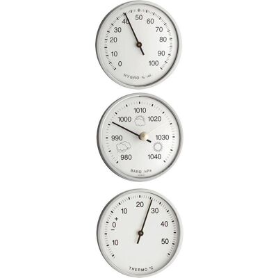 TFA Kit d'usine pour station météo 20.3024 Thermomètre Hygromètre Baromètre, Station météo, Blanc, Argent TFA Kit d'usine pour station météo 20.3024 Thermomètre Hygromètre Baromètre, Station météo, Blanc, Argent