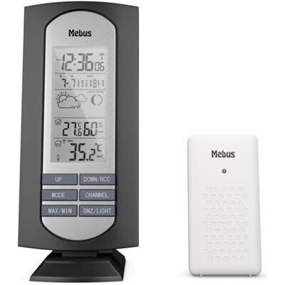 Mebus 11146 Funkgesteuerte Wetterstation (11146), Station météo, Noir, Argent Mebus 11146 Funkgesteuerte Wetterstation (11146), Station météo, Noir, Argent