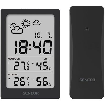 Sencor SWS 2300 B Wetterstation schwarz / LCD / Funksensor, Station météo, Noir Sencor SWS 2300 B Wetterstation schwarz / LCD / Funksensor, Station météo, Noir