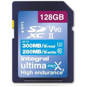 Integral UltimaPro X2 128GB SDXC UHS-II U3 V90 - 300-280 MB/s Integral UltimaPro X2 128GB SDXC UHS-II U3 V90 - 300-280 MB/s